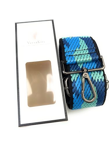 Image of Purse Strap Replacement for Crossbody Bags & Handbags | Premium Webbing with Gunmetal Black Hardware Clip-On Installation Adjustable Length Comfortable Wide Guitar Style Strap
