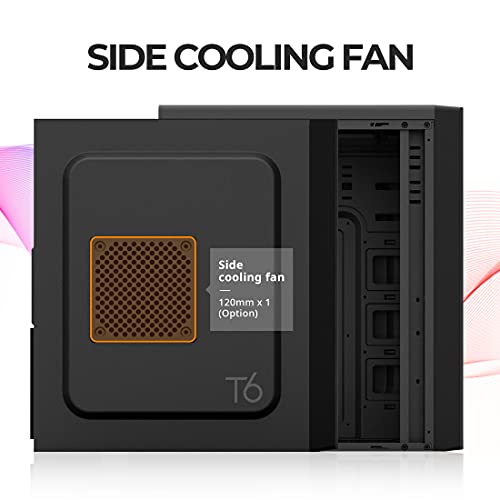 Image of Zalman T6 ATX Mid Tower Computer PC Case, Pre-Installed 120mm Fan, 5.25 ODD, USB 3.0, Patterned Mesh Design, mATX ITX for Gaming Workstation, Black