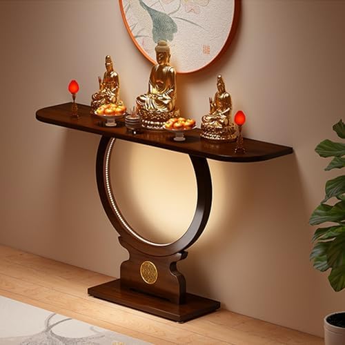 Buddha Altar Table for Meditation, Prayer Corner Furniture, Display Stand for Buddha Statues, 39.4"x11" Pedestal for Living Rooms, Shrines & Temples