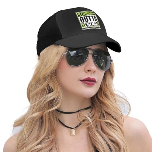Straight Outta Chemo Lymphoma Cancer Awareness Bonnets Curved Brim Mesh Baseball Cap Casual Sun Hat Unisex 5