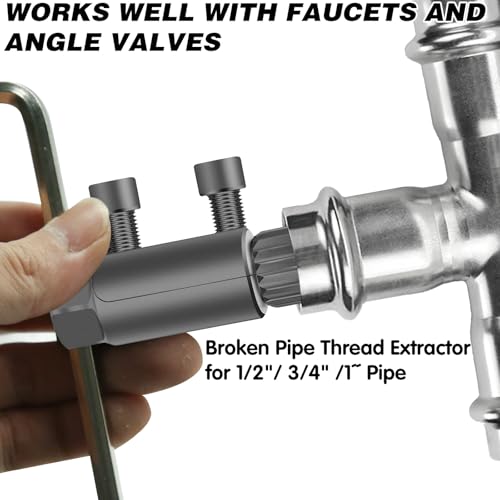 Werkzeug zum Ausdrehen von Gewinden gebrochener Rohre, Gewindedreher für gebrochene Ventile, Werkzeug zum Entfernen von Wasserhähnen, Schraubenschlüsselsatz mit, 45er Stahl für 1/2/ 3/4/ 1