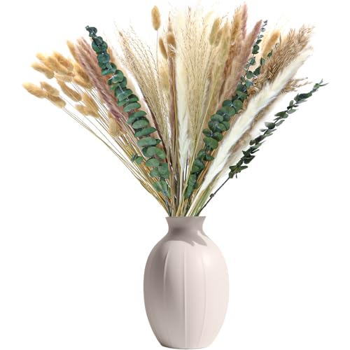alwaiiz Decoración de Hierba de Pampa, 100 Piezas Decoración de Flores Secas Naturales, Boho Flores Secas Hierba de Pampa, Adecuado para Decoración de Mesa de Comedor de Boda en Casa (110pcs)