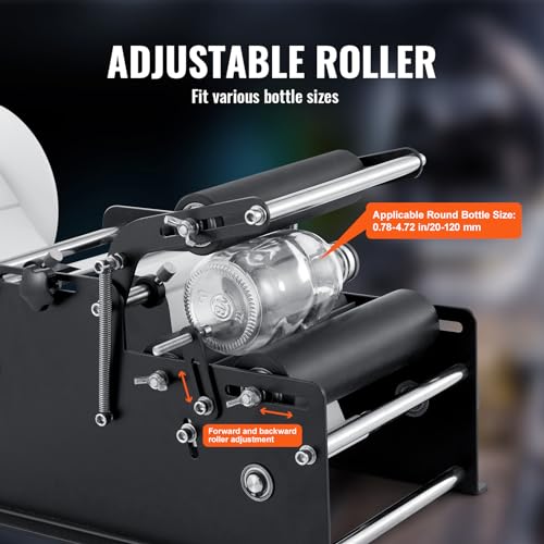 VEVOR Manual Round Labeling Machine, 15-20pcs/min, Applicator for Round Bottles, Adjustable for 0.78-4.72 inch Diameter (with Pressing Bar) by VEVOR - Image 5