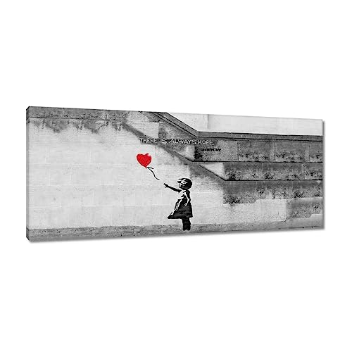 Tableau Banksy There is always hope pour habiller un grand mur vide blanc