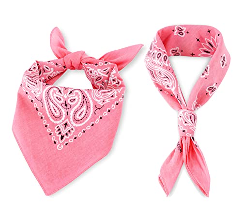 GERINLY Dog and Owner Matching Cowboy Pink Bandana Western Square Puppy Bib 2 Pack Costume Accessory for Valentine
