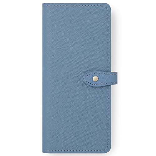 Galaxy Z Fold6 ケース ギャラクシー zfold6用ケース フォールド6 サフィアーノレザー 手帳型 スマホケース スタンド機能 マグネット不使用 ストラップ付き Samsung サムソン SC-55E SCG28 (スカイブルー)