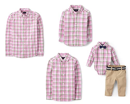 The Children's Place Baby Boy And Newborn Dress Shirt And Pants, Matching Outfit 2-Pack, Pink Check, 3-6 Months #TOP29