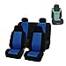 FH GROUP FH-FB102112 Classic Cloth Car Seat Covers FH GROUP Universal Full Set / Complete Seat Blue / Black Color High Back Bucket - Fit Most Car, Truck, Suv, or Van