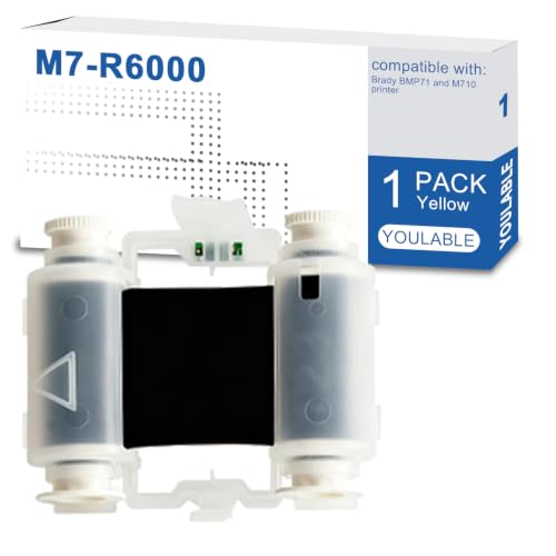 Image of Compatible with Brady (M7-R6000) Printer Ribbon - R6000 Series Halogen-Free Ribbon for BMP71 and M710 Printers - Black, 150 Foot roll