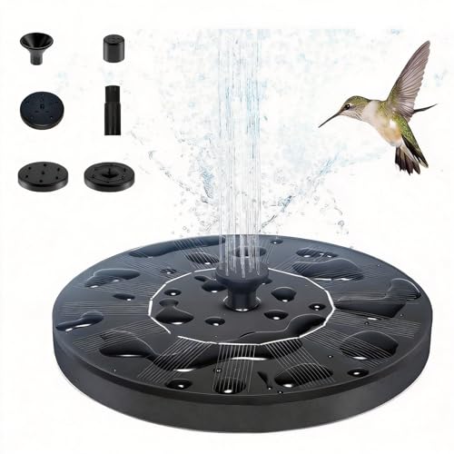Honche Solar Powered Floating Fountain Water Pump for Bird Bath, Garden, Pond, Pool, Patio, Black-16cm-new