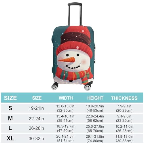 Xmas Snowman Luggage Cover, Washable Elastic Suitcase Cover Protector Fit 18-32 Inch Luggage2