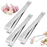 Knoblauchschäler 3pcs Fischknochen Pinzetten Knoblauchschäler Hautentferner, Edelstahl Pinzette Fisch -Pinzette zum Kochen praktischer Küchengeräte