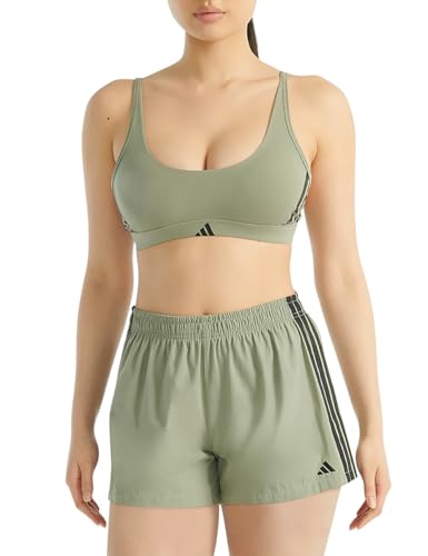 Sujetador de algodón para mujer adidas Scoop Bralette Sport Active Essentials 3 Stripes 4