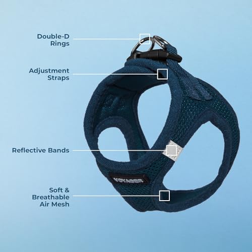 Best Pet Supplies Voyager Step-in Air Harness - All Weather Mesh, Reflective, No Pull Harness for Dogs, Cats - Secure with Hook & Loop Fastener, Buckle, Double D-Rings - Blue, L by Best Pet Supplies - Used condition - Image 3