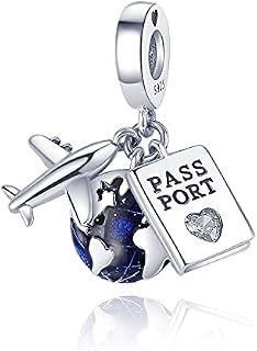 MULA 925 Sterling Silver Charms for Bracelets and Necklaces Airplane Passport Dangle Pendants Beads Butterfly Dragonfly Charms Jewelry Gift for Women Girls