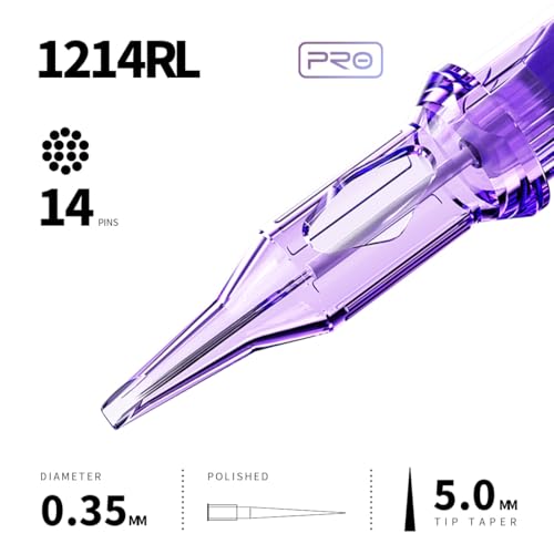 Image of Mast Pro Cartridge Tattoo Needles Disposable 20Pcs of One Box Standard Size Round Liner (1214RL)