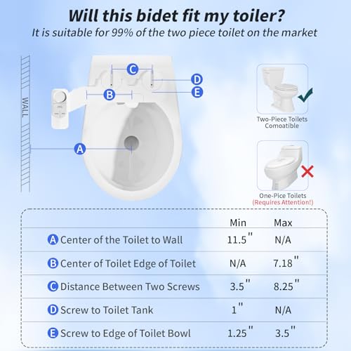 Image of SAMODRA Non-Electric Bidet Attachment for Toilet - Self-Cleaning Dual Nozzle (Frontal & Rear Wash), Adjustable Water Pressure, Fits Most Toilets, Easy Installation (Classic White)
