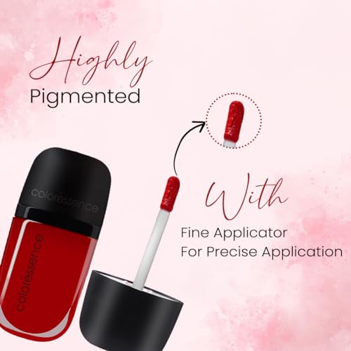 Image of Coloressence Intense Liquid Lip Color | Long Lasting, Smudgeproof, Waterproof and Intense Color Formula for Long Lasting Effect | 9+ Hours Intense Wear & Velvety Matte Finish | Cranberry Crush | 8ml