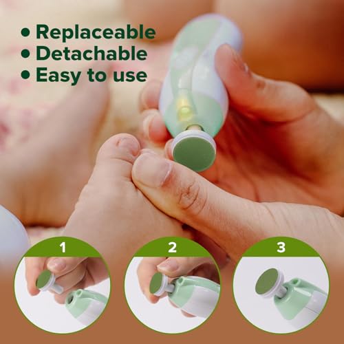  Haakaa Electric Nail Trimmer Replacement Pads - Compatible with All Haakaa Nail Trimmers, Ideal for 12+Months, Matcha
|
