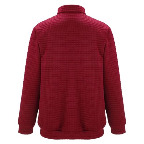 Mens Sweatshirts 1/4 Zip Waffle Jacket Casual Long Sleeve Pullover Lightweight Solid Relaxed Sweatshirts for Men2