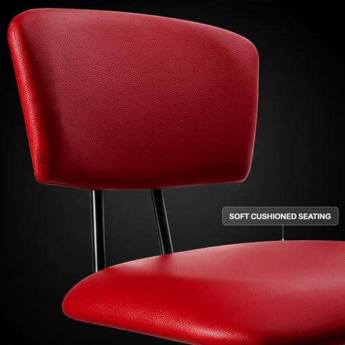 Image of DIYA Seating Vibe Square Rolling Stool (1 Year Warranty) - Red