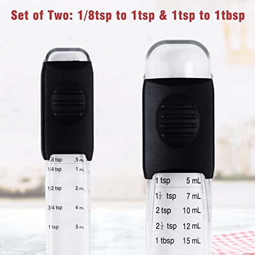 Professional Adjustable Measuring Spoons Set of 2#2258, Fits in Spice Jars, Teaspoon Measuring Spoons 9 in 1 for Dry and Liquid, BPA- free & Dishwasher Safe - Image 3