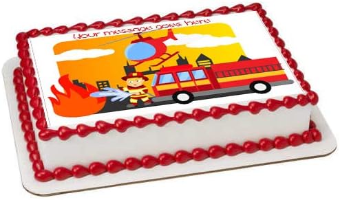 Pompier Rectangulaire Personnalisable Cake Topper Amazon Fr Epicerie