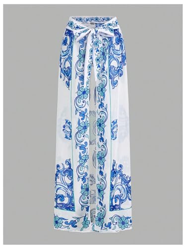 Women's 3 Pieces Bathing Suit Set Boho Graphic Bikini Set with Swimsuit Cover Ups4