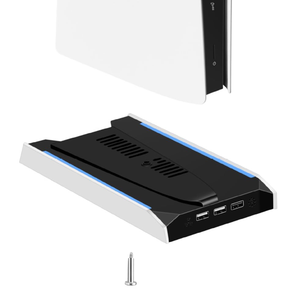 Base console di gioco RGB per PS5 Slim/Pro con ventola di raffreddamento e connettività USB Ventola di raffreddamento universale