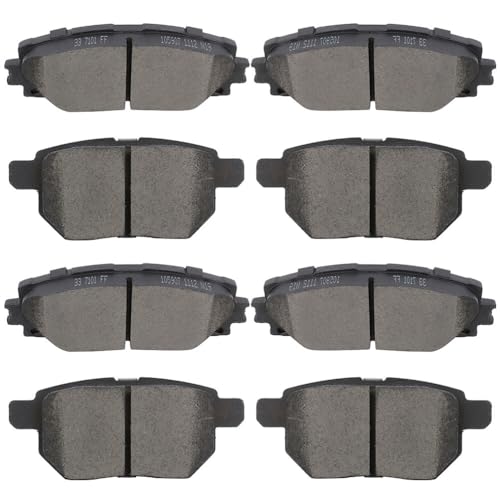 Image of SCITOO D1184 D1354 Front & Rear Ceramic Brake Pad Sets | 2011-2017 For Lexus For CT200h,2010-2020 For Toyota For Prius,2019-2020 For Prius AWD-e,2017-2019 For Prius Prime