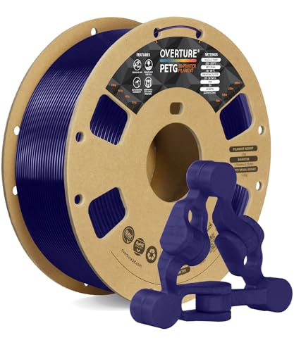 OVERTURE 3D Filament Clear PETG Filament 1.75mm, PETG 3D Printer Filament, 1kg...