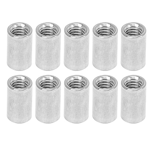 Round Rod Coupling Nut, M12 Round Connector Nut Rustproof Industrial Female Thread 10Pcs 304 Stainless Steel For Repair #TOP5