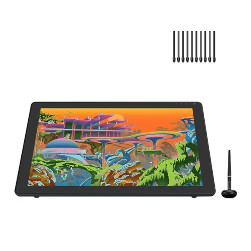 HUION KAMVAS 22 Plus Full-Laminated Graphics Drawing Tablet with Screen 140% s RGB Android Support Battery-Free Stylus 8192 Pen Pressure Tilt Adjustable Stand - 21.5inch