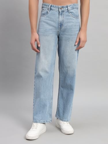 Image of Men Baggy Jeans Cotton Blend Loose Fit High Rise Denim Pants for Men | Stylish Casual Streetwear Jeans Pant for Man | Comfortable Everyday Wear