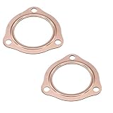 TAKPART 2 1/2' Copper Header Exhaust Collector Gaskets 2.5 inch Exhaust Gaskets Compatible for SBC BBC...
