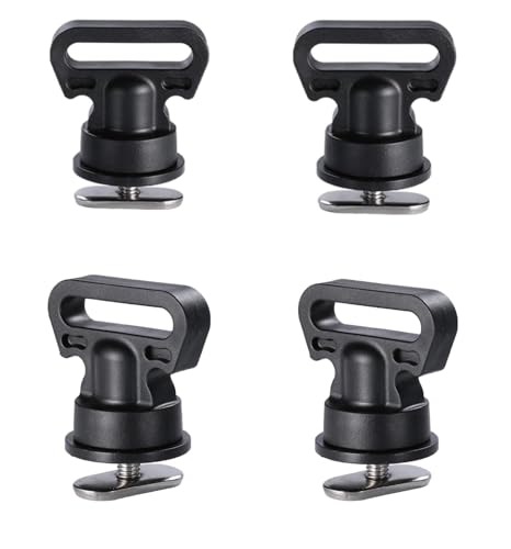 4 Pack, Track Mount Vertical Tie Down,Kayak Track Mount Tie Downs, Kayak Fishing Accessories,Points for Kayak Cart, Cooler, Battery Box, Fishing Crate and Other Kayak Accessories