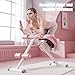 nawoefii ‌Ab Machine with LCD Data Display Screen, 5-Level Height Adjustable Abdominal Trainer, Thickened Foam Handle & Non-Slip Base, Full Body Workout Equipment for Home Gym Pink