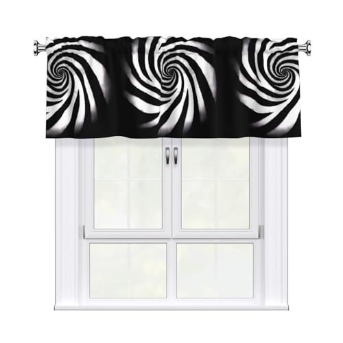 WHJSHOP Zebra Swirl - Tenda con asta corta, 137 x 45 cm, per finestre di cucina, bagno, lavanderia e studio, con filtro della luce