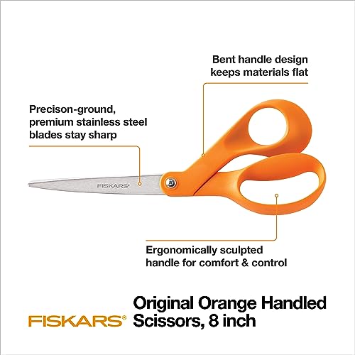 Fiskars 12-94518697WJ Original Orange-Handled Scissors - Ergonomically Contoured thumb #2