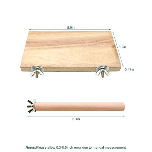 4 Pcs Bird Perch Stand Platform Toy, Natural Wood Parrot Perch Stand Stick Play Exercise Gym Bird Cage Accessories Toys For Parrot, Budgies, Parakeet, Cockatiels, Conure, Lovebirds (Style 1) #TOP1