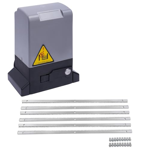 BJTDLLX Azionamento scorrevole da 550 W, 220 V, Apri cancello scorrevole, set completo, azionamento elettrico per porta del garage con 2 telecomando e cremagliere da 6 m, fino a 1200 kg