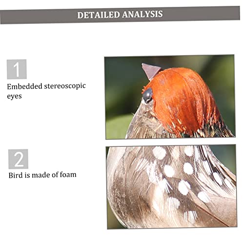 Décorations printemps jardin avec 12 oiseaux de simulation multicolores sur pinces - 6