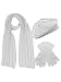 Luxury Divas Ivory White Cable Knit Beret Matching Hat Scarf & Glove Set