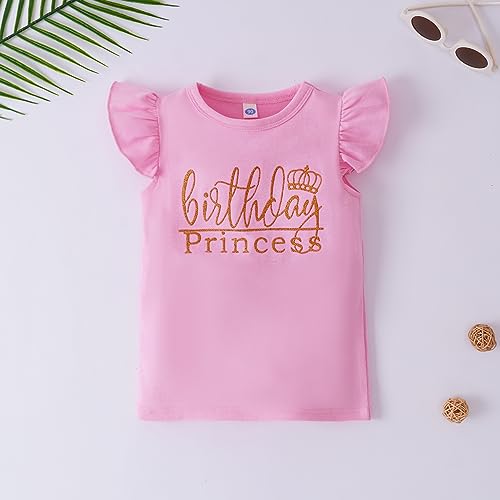 Image of LYSMuch Girls Birthday Outfit Birthday Girls Shirt Princess Tutu Tulle Skirt
