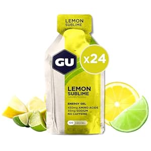 GU Energy Original Sports Nutrition Energy Gel, Vegan, Gluten-Free, Kosher, and Dairy-Free On-the-Go Energy for Any Workout, 24-Count, Lemon Sublime