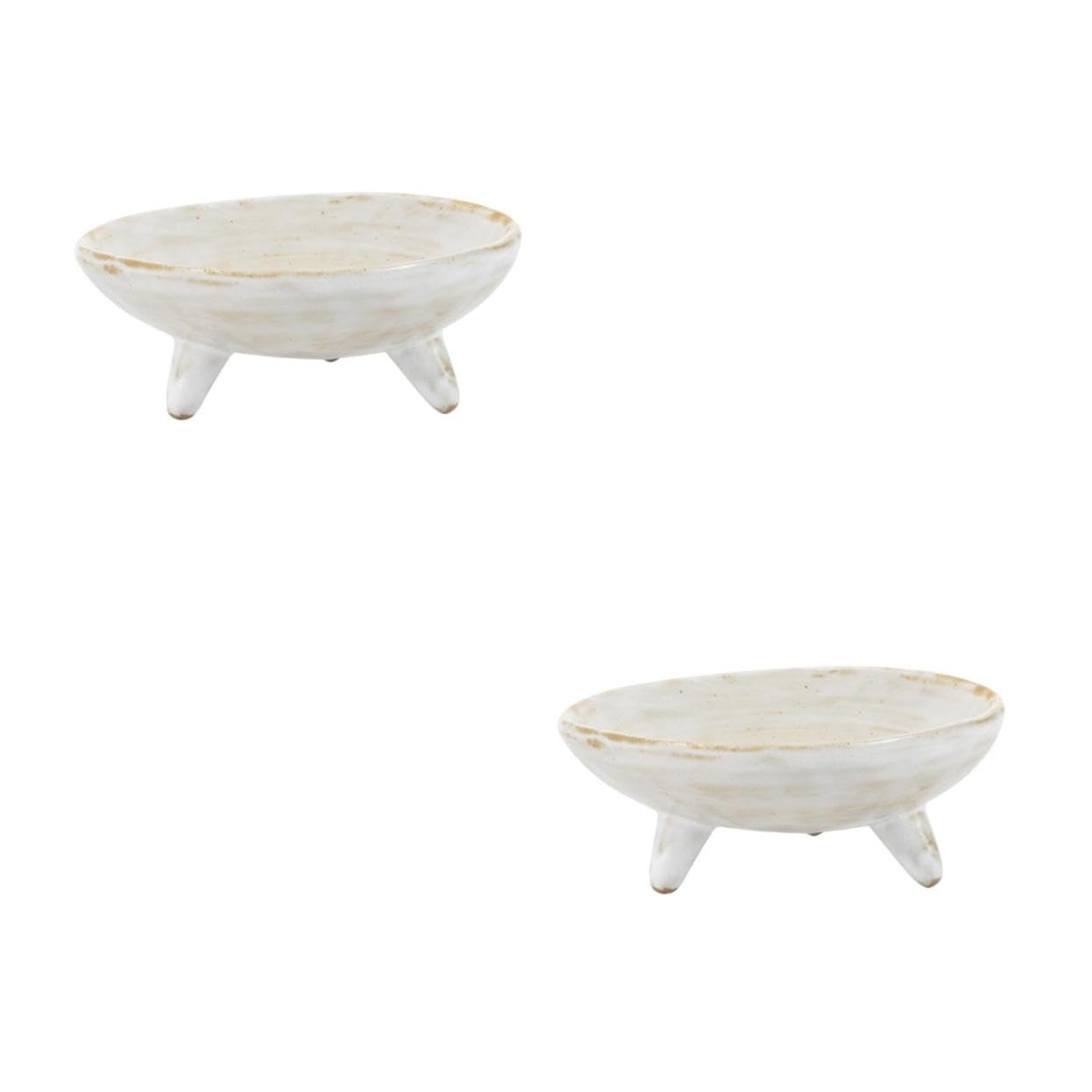 Assiettes de service en poterie Mobestech assiettes à dessert sur pieds lot de 2