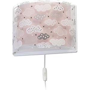 Dalber – Lampada da parete E-27, Nuvole rosa, Multicolore, 31 x 14.5 x 22.5