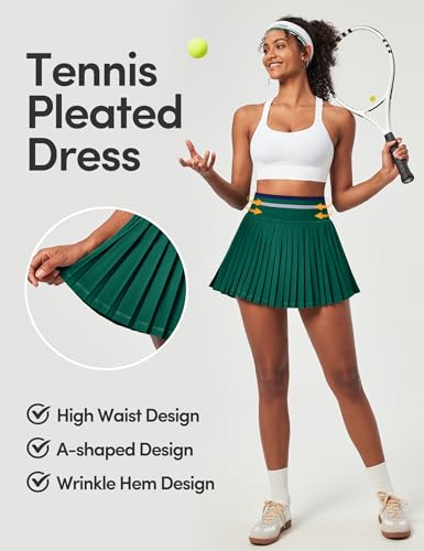 IUGA Pleated Tennis Skirt High Waisted Golf Skirts for Women with Pockets Athletic Skirt Skort with Build-in Shorts3