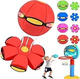 New Bouncy Ball for Kids,Magic Metaball Bouncing Ball,Schwebender Spielball,Hüpfball Kinder,Magic Flying Saucer Metaball Bouncing Interactive Flying Saucer Bouncing Balls with 6 Lights (Red)