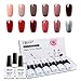 Produktbild Elite99 One Step Gel Polish Geschenk Set, Nagellacke UV Kit 10ML, Nagellack UV Gel Nägel Set, UV LED Soak Off Gellacke 12stk - Nude und Weinrot 002